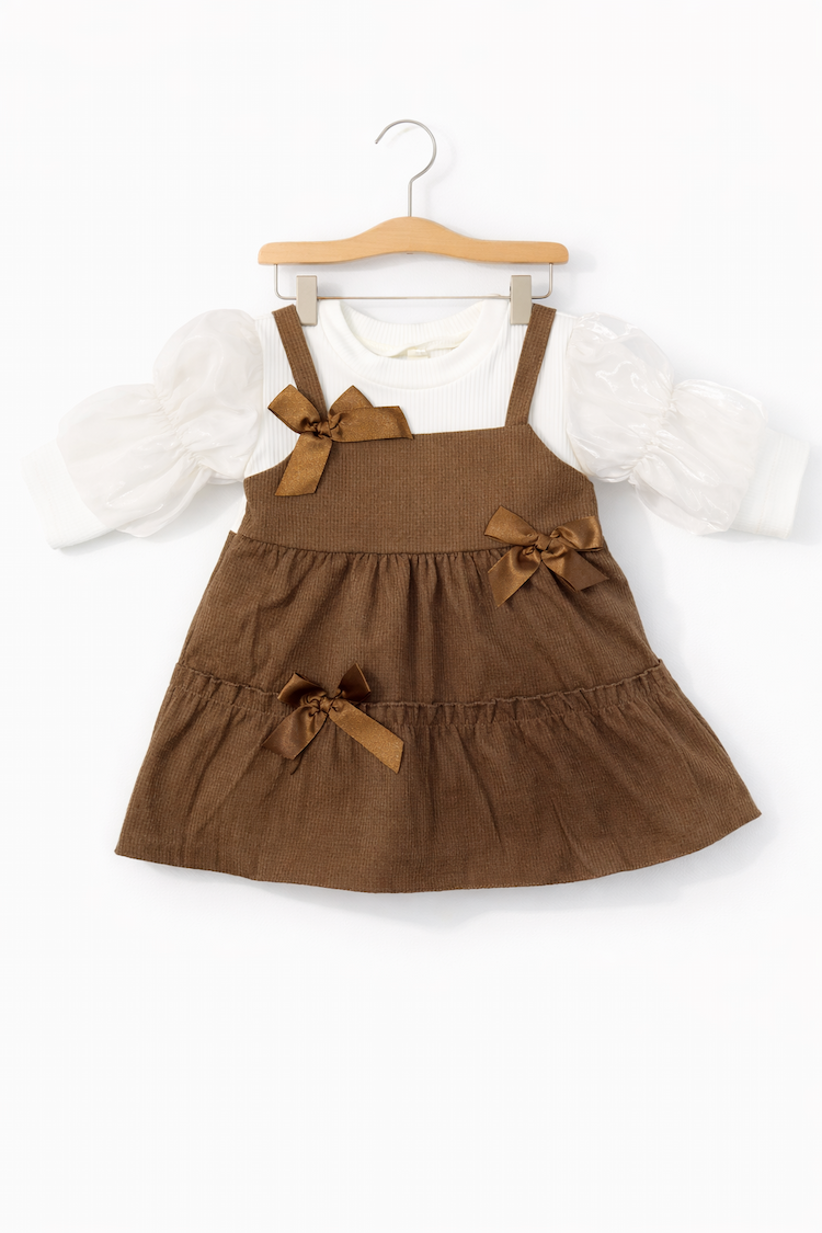 Baby Girl Premium Red Woolen Winter Frock with Golden Bow Appliqu & Silver Satin Frill | Warm Party Wear Dress Baby Girl Premium Red Woolen Winter Frock with Golden Bow Appliqu & Silver Satin Frill | Warm Party Wear Dress